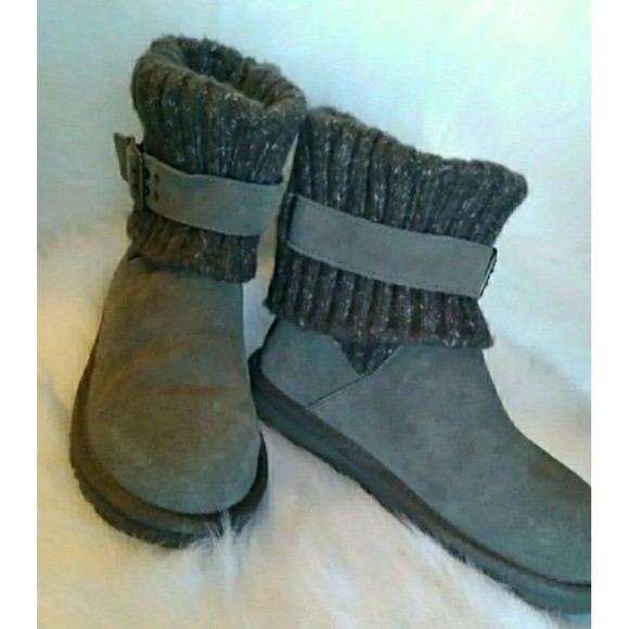 UGG BOOTS Suede TALL KNIT SHAFT CUFFED WOMENS SIZE 5 EXCELLENT CONDITION - Picture 5 of 12